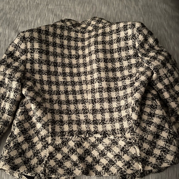 Zara tweed black and white jacket blazer size xs - Picture 4 of 4